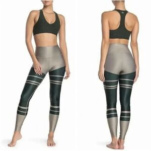 Alo Yoga High Waist Tech Lift Airbrush Legging Gravel Marathon Green S Sculpting